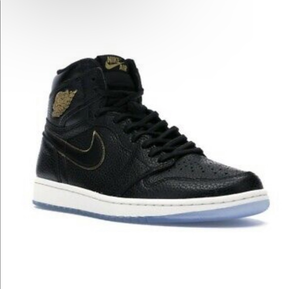 Nike Air Jordan 1 High Black Gold Men's Sneakers